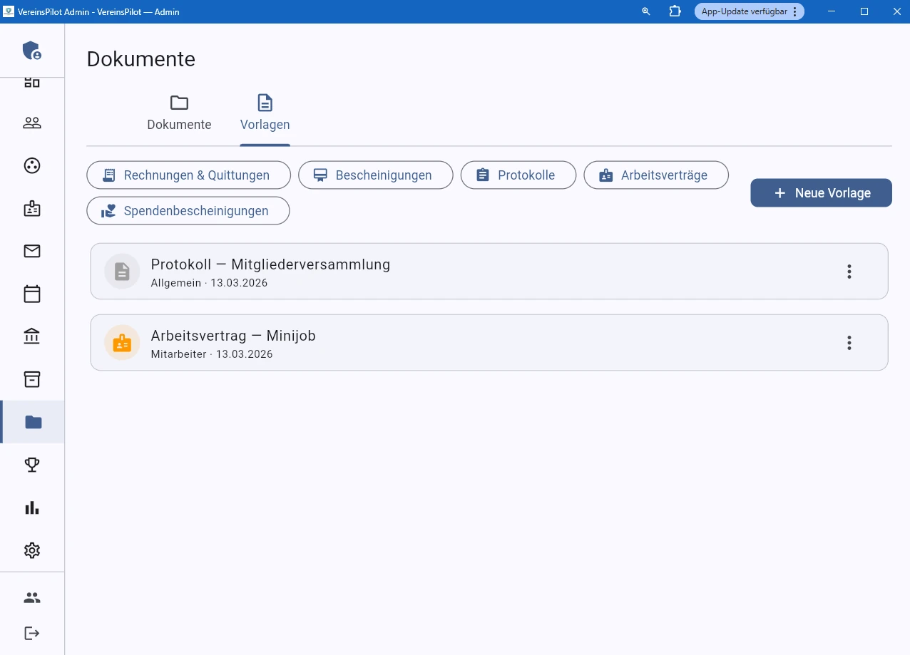 Dokumentenverwaltung mit Vorlagen-Editor
