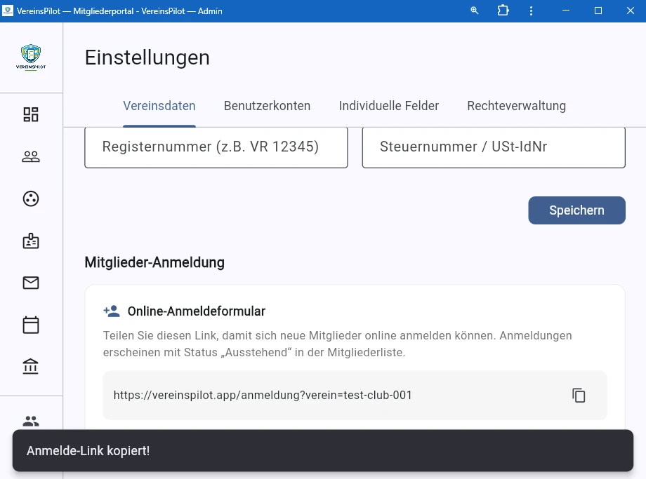 Link kopieren mit Best&auml;tigung