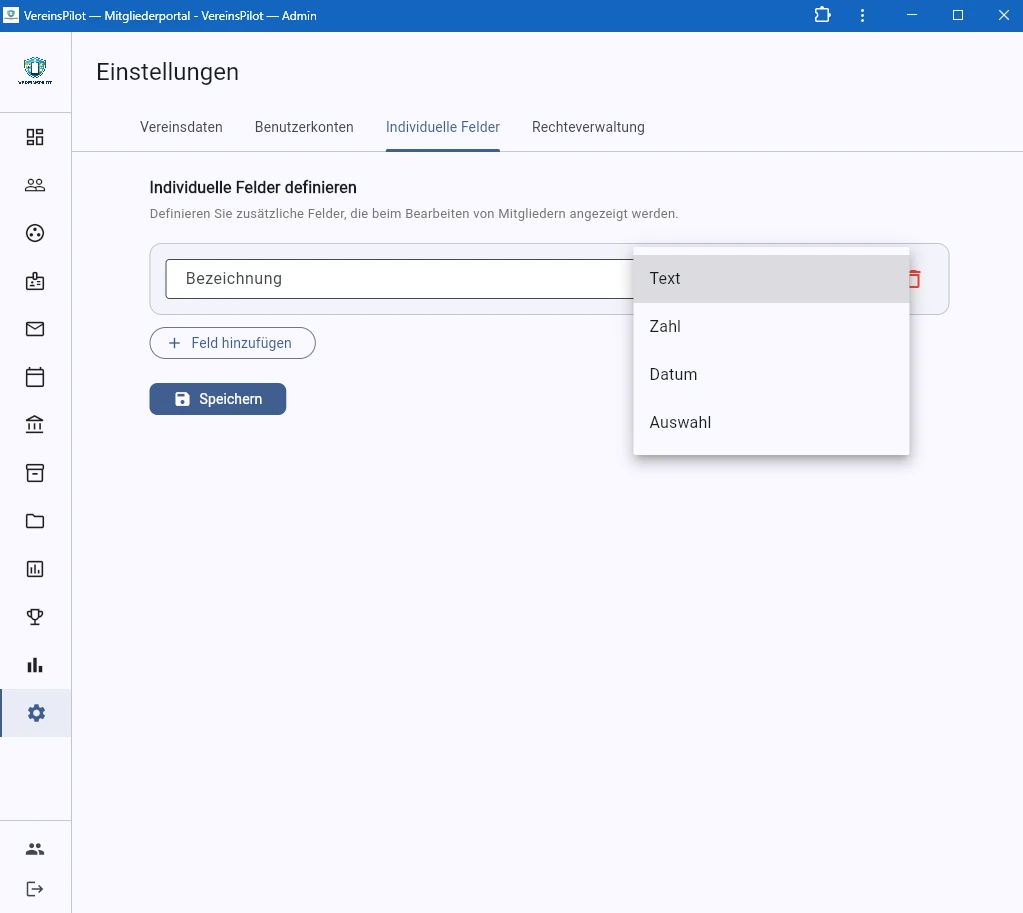 Individuelle Felder definieren