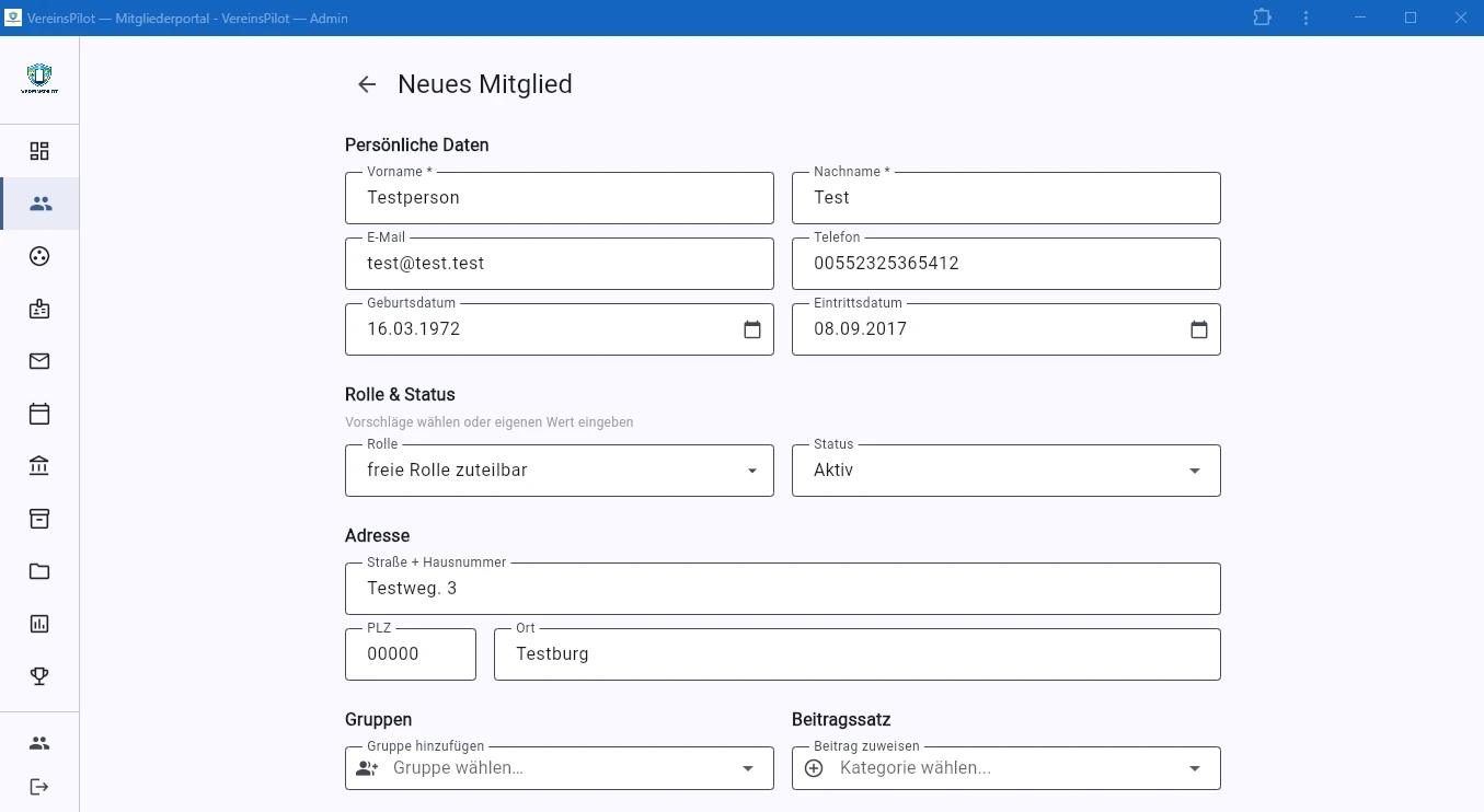 Freie Rolleneingabe im Autocomplete-Feld