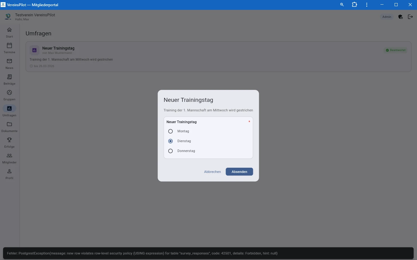 Best&auml;tigung nach Umfrage-Teilnahme