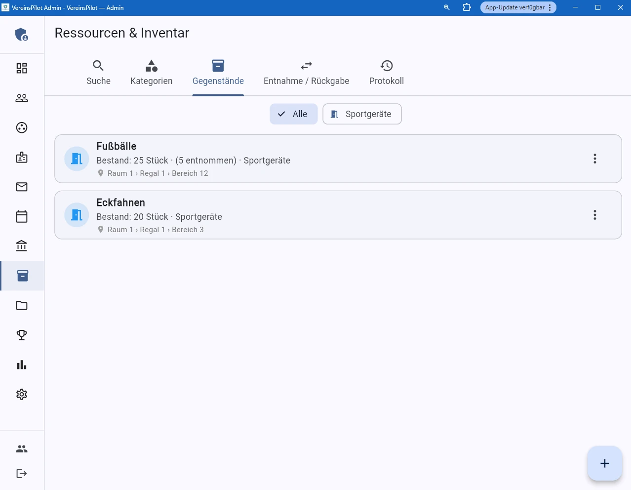 Zwei Gegenst&auml;nde in der &Uuml;bersicht