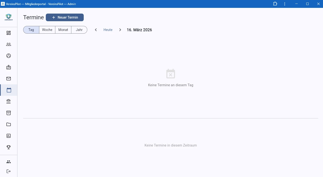 Termine in der Tagesansicht mit Stundenraster