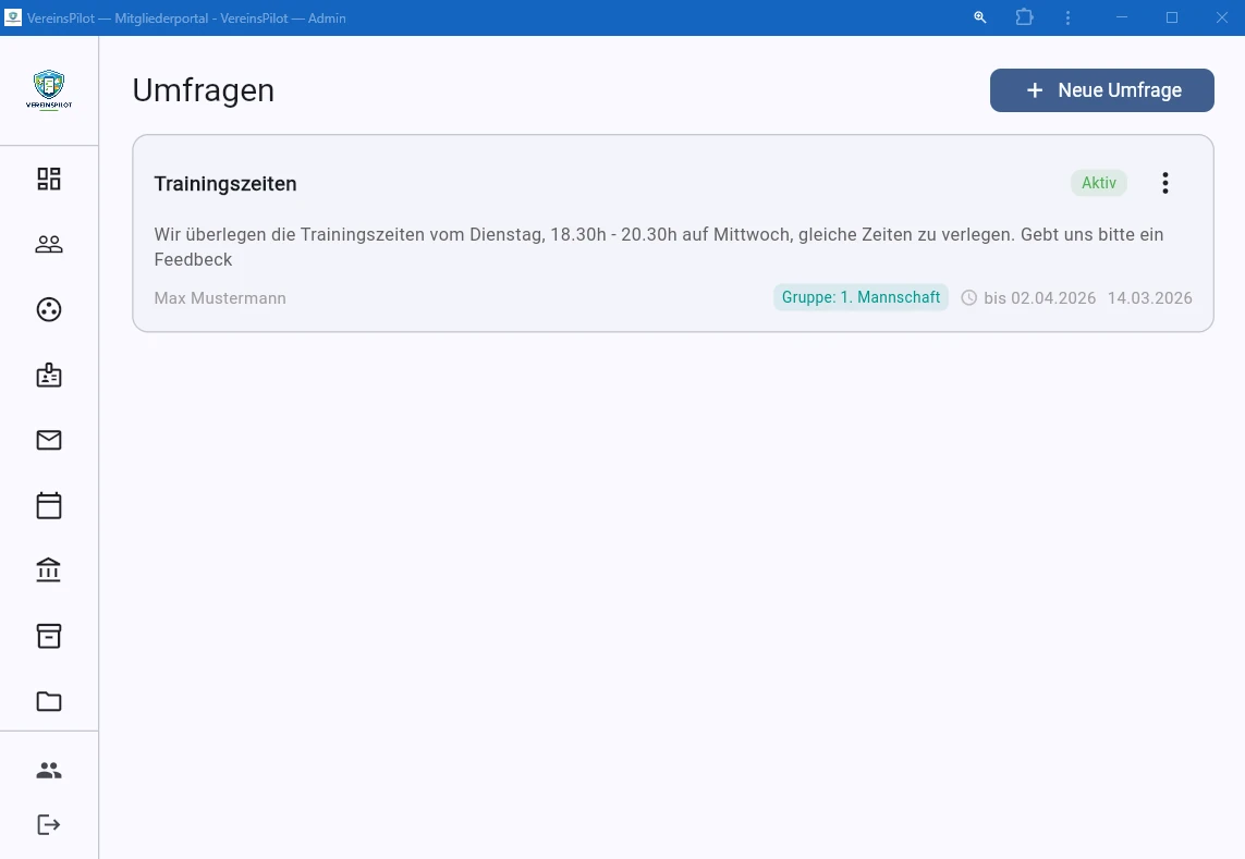 Ver&ouml;ffentlichte Umfrage in der &Uuml;bersicht